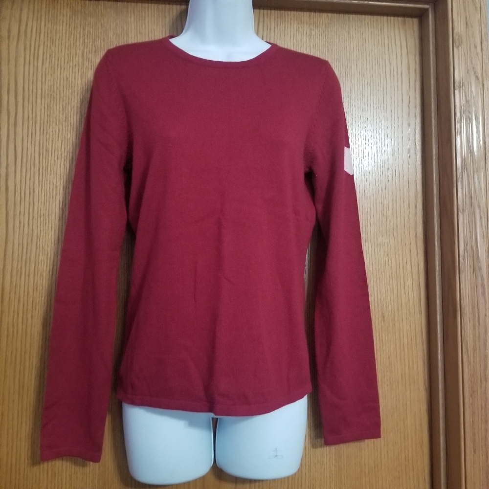Red Envelope Cashmere Silk Heart Sweater M